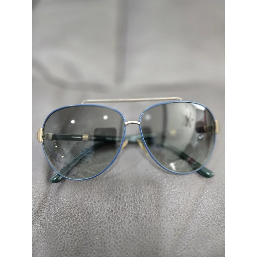 Tory Burch TY6058 Aviator Sunglasses Gold Green Grey Gradient Lens with Case - Picture 3 of 8